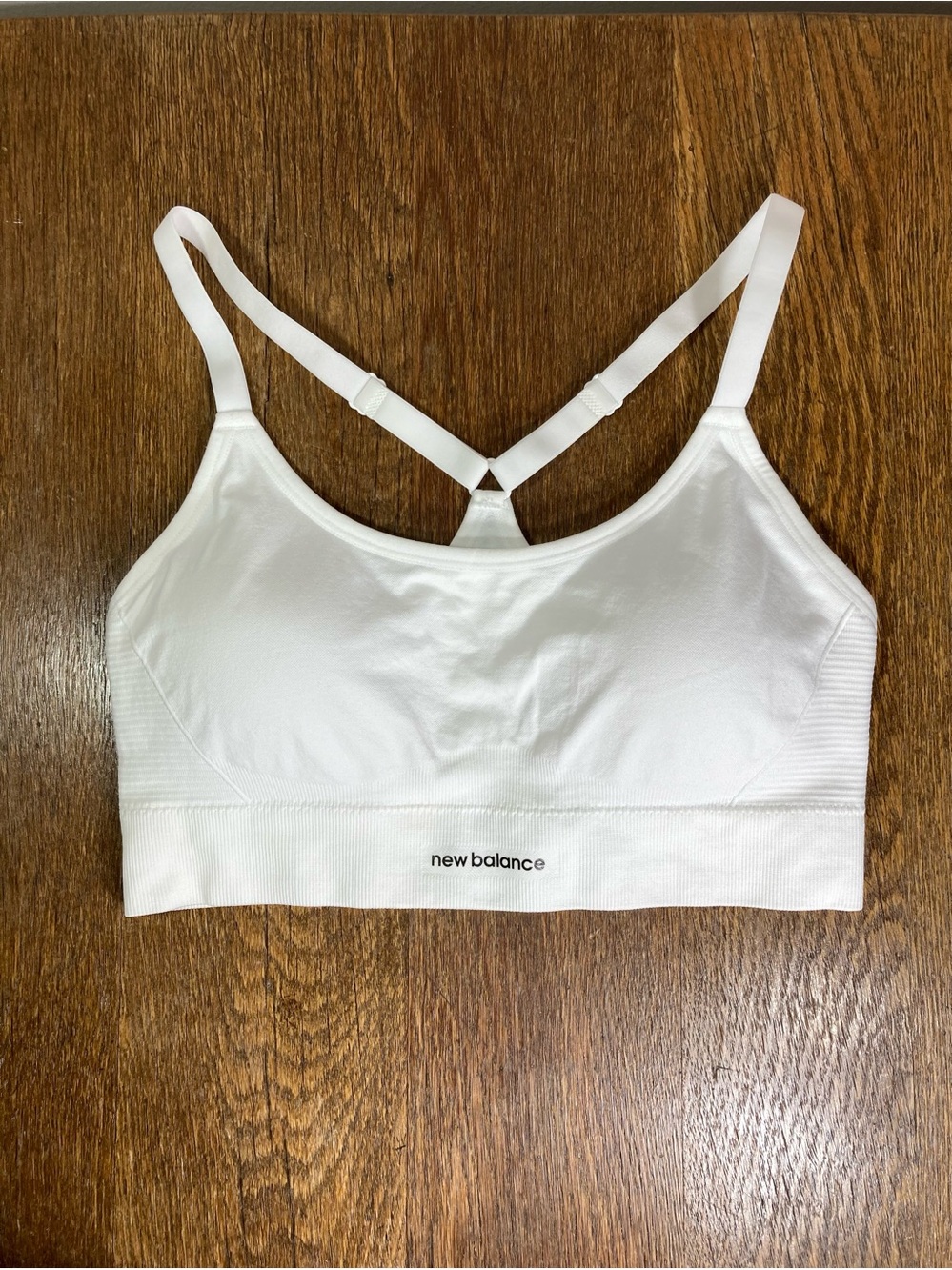 New Balance White Stretch Seamless Sports Bra Women’s Large NWOT